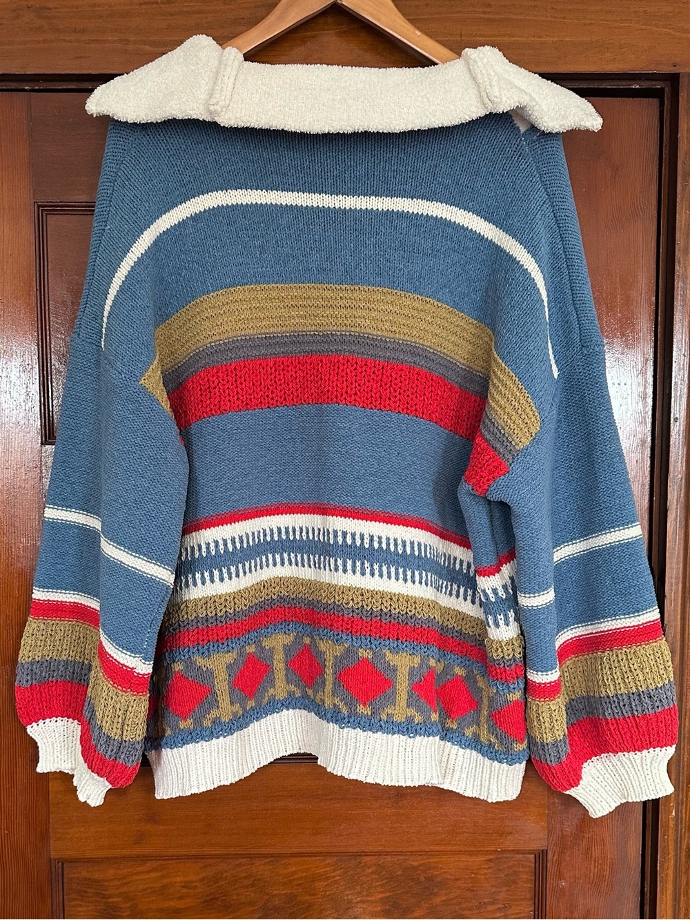 POL Opal Patterned Chenille Fleece Quarter Zip Pullover Sweater Size Medium - Picture 4 of 12